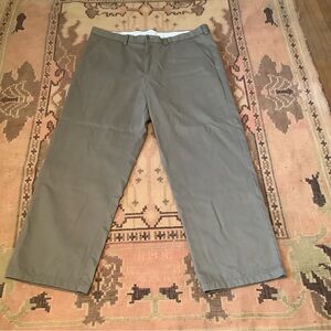George Flat Front Chino‎ Pants Men's Sz 40x32 Cotton Beige